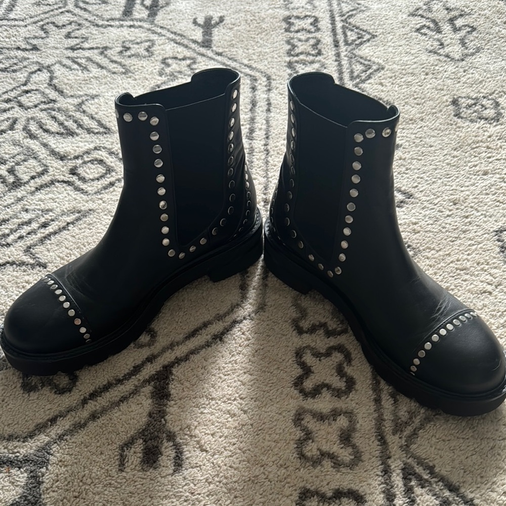 Stuart weitzman black studded boots